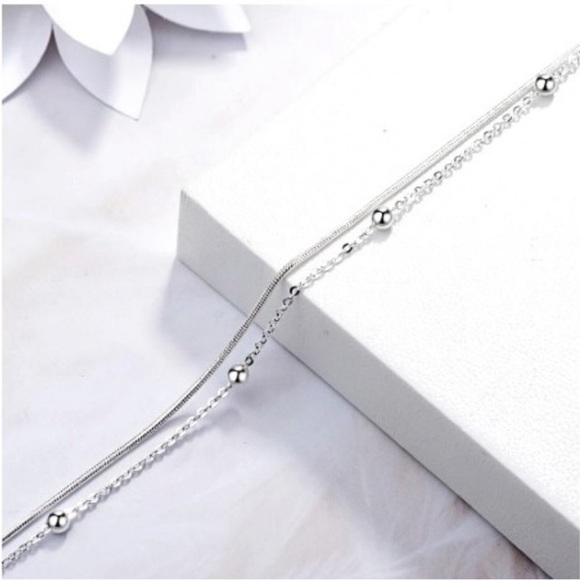 NEW Sterling Silver Double chain Bracelet - Picture 3 of 3